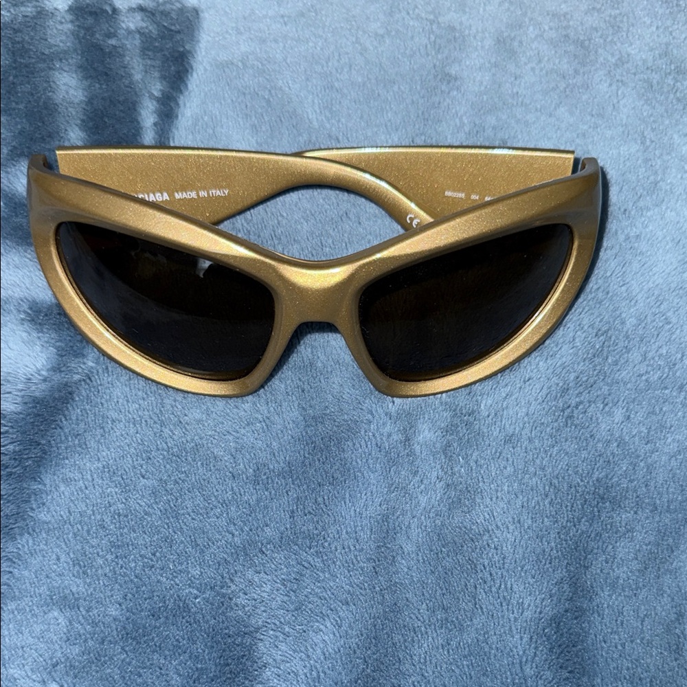 Balenciaga Gold Shield Runway Glasses